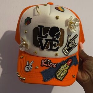 Orange and White Junk Trucker Hat